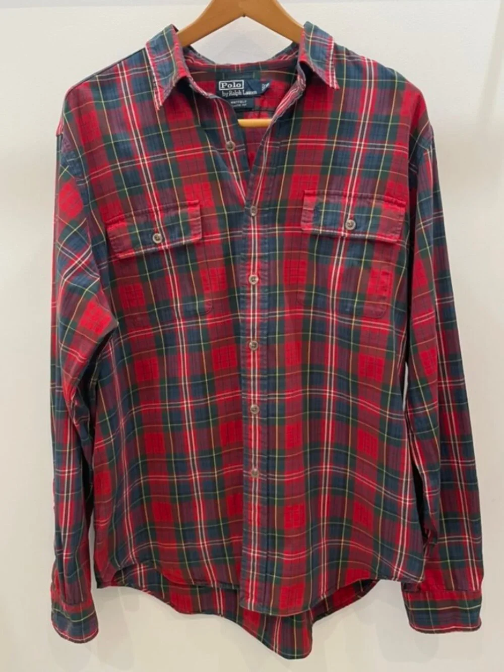 Polo Ralph Lauren Mens Sz XL Whitfield Classic Fit LS Shirt Plaid w/ Pony Preppy